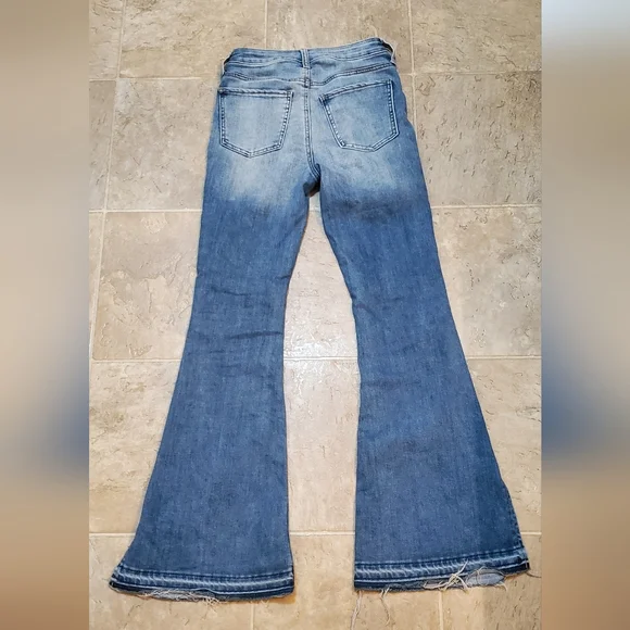 High Rise Flare jean with raw hem 26 bell bottom country - Picture 2 of 4